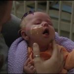 Infant girl with whooping cough